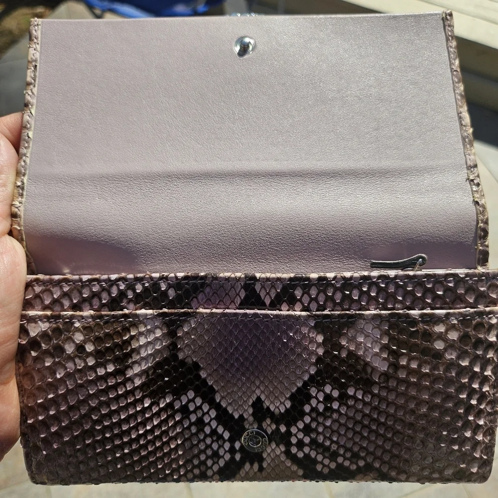 Gucci Python Continental Wallet w/ Crystal GG Logo | Box & Dustbag